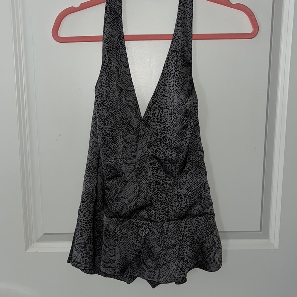Guess Halter Open Back A Nake Print Top - image 1